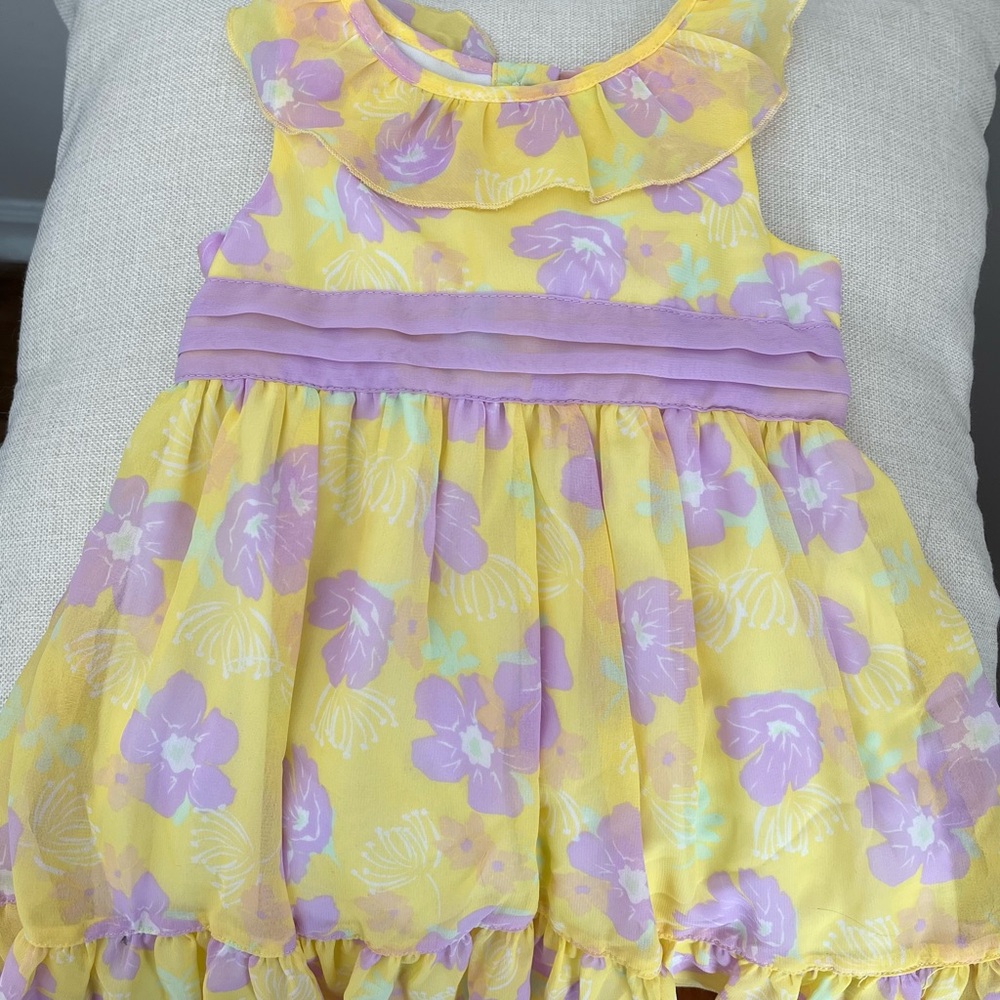 Chiffon Spring Dress  with Bow Floral 18 MO
